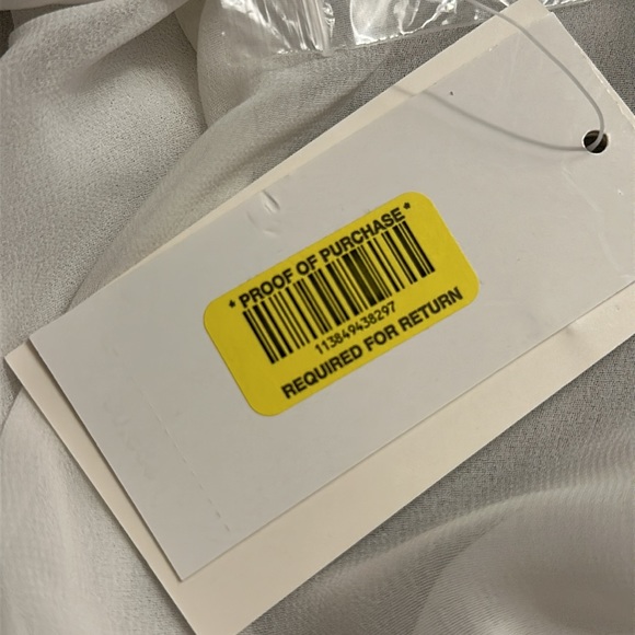 Halston Semi-Sheer White Drape Blouse — Size L/G - NWT - Picture 13 of 15